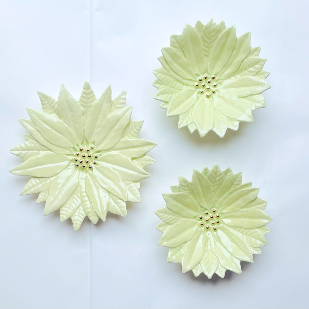 Duncan Poinsettia Plate and Bowls